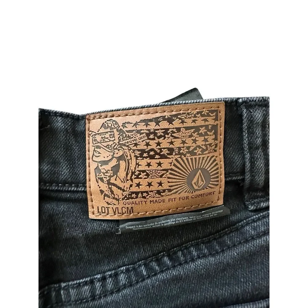 Volcom Men's Billow‎ Loose Fit Black Jeans Size 22 Denim